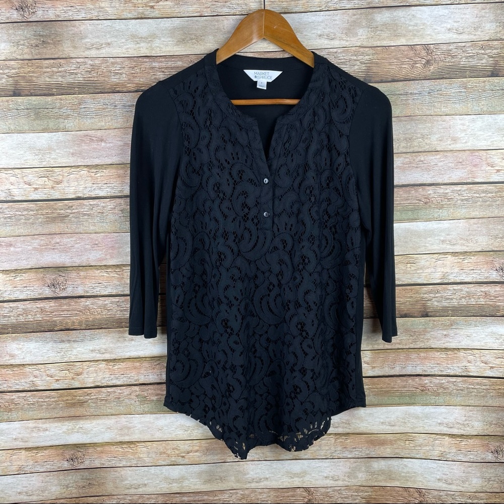 Stitch Fix Market & Spruce Tarina Lace Front Top Size Small